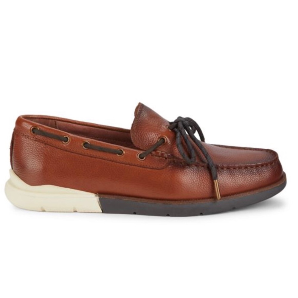 Men's Vince Camuto Cognac Leather Boat Shoes Sz: 12m  MGSP:$119